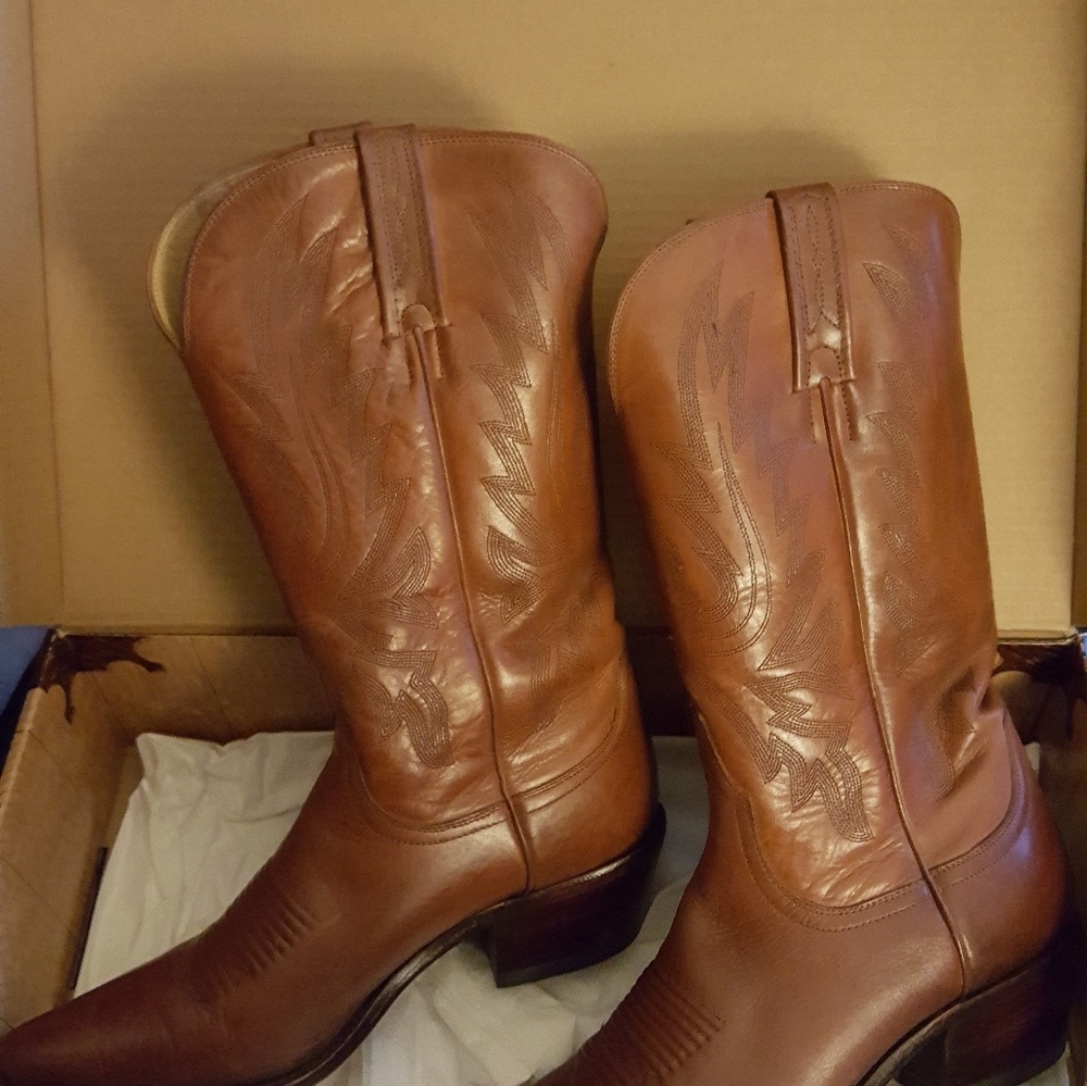 Charlie 1 Horse pecan calf woman's cowboy boots"